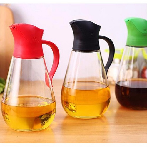 luxury kitchen empty 550ml automatic open cooking marasca square glass essential fancy olive essential oil dropper bottle